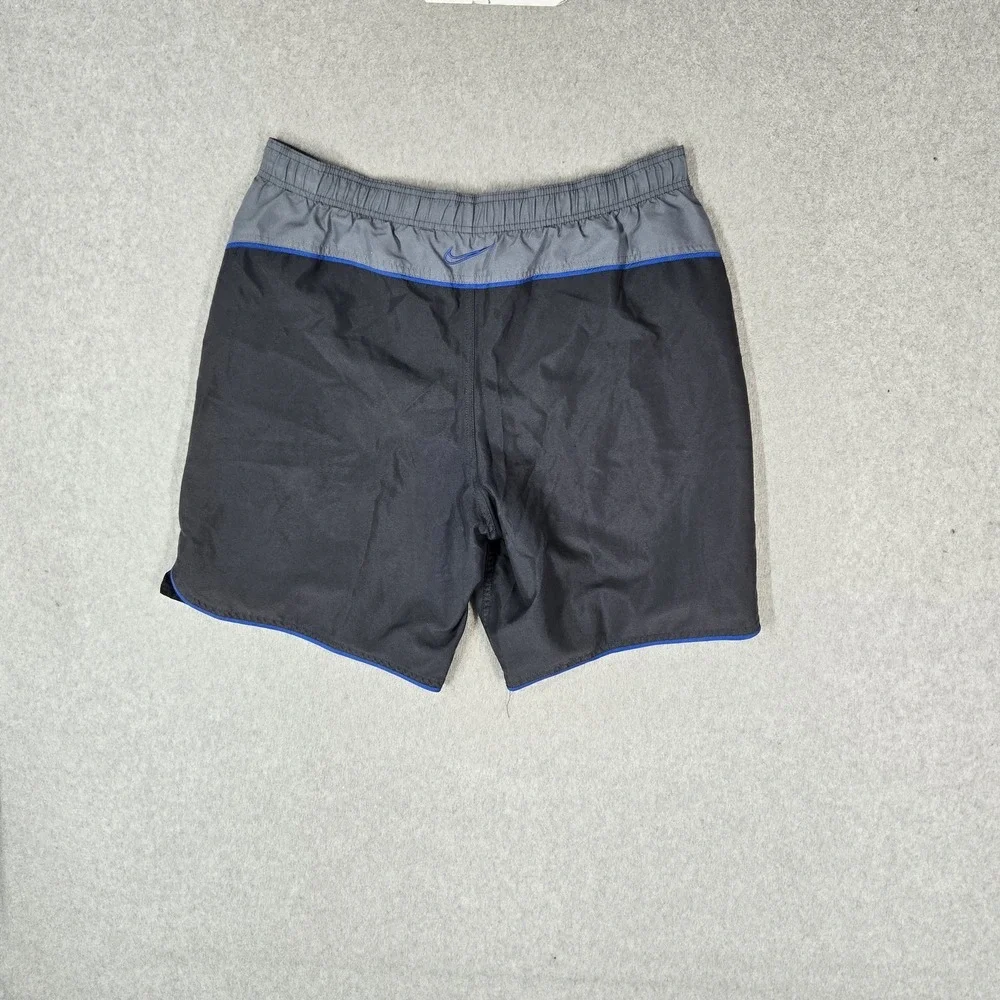 Nike Men Swimwear L Gray Swim Trunks Shorts Swoosh Logo Drawstring 8
